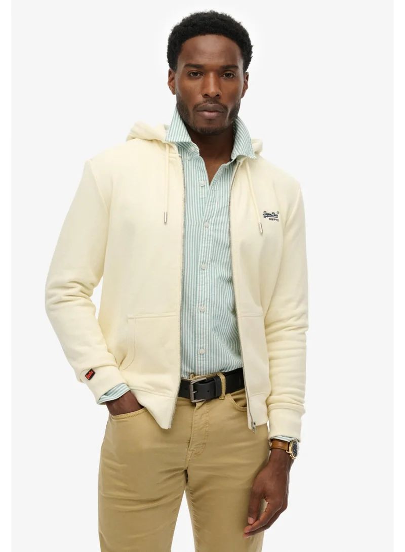 Essential Logo Zip Hoodie Half Brushed