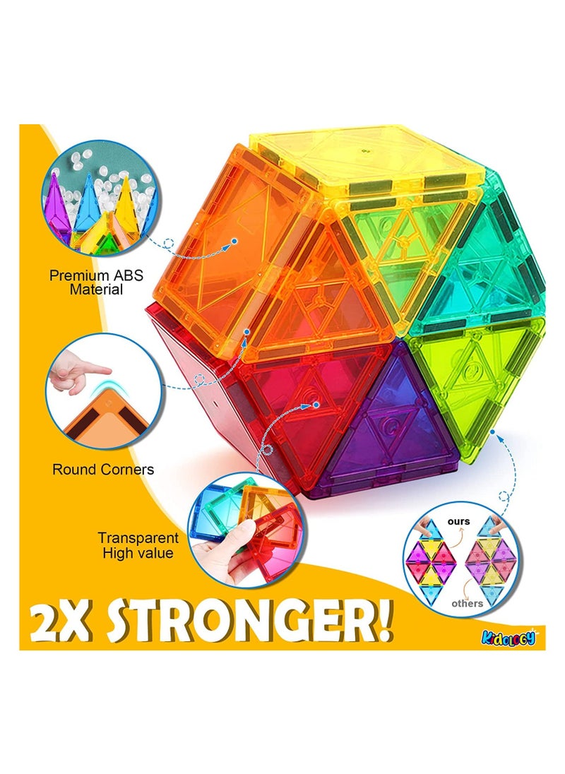 TOY GARDEN Magnetic Tiles Building Blocks Toy for Kids | Magnetic Blocks Sorting & Stacking for Kids Colorful Tiles Puzzle | 3D Magnetic Construction Building Blocks Set for Inspiration, Creativity Beyond Imagination | Preschool Creative Learning Builder Educational Game STEM Toy for Kids 3+ Boys and Girls (120 Pc)  - Image 5