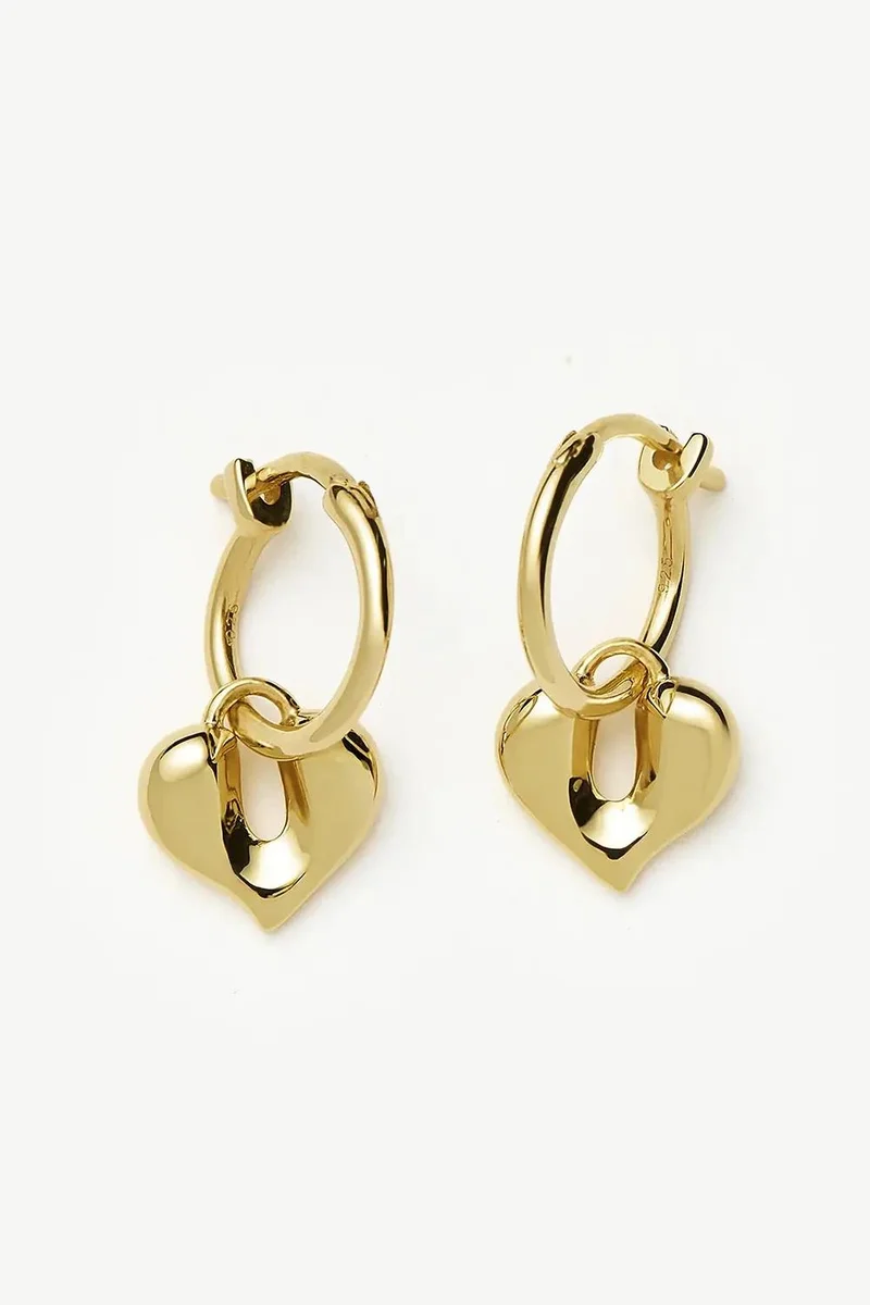 ميسوما Molten Heart Charm Hoop Earrings