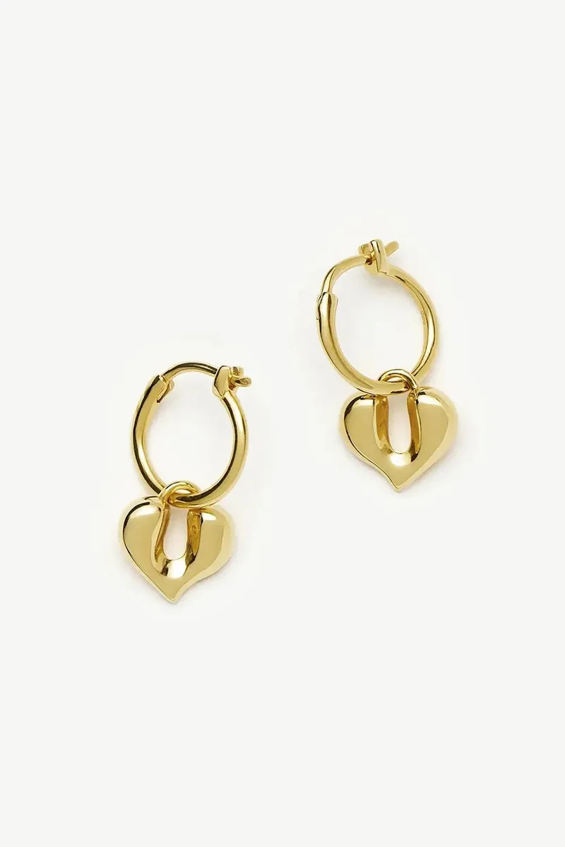 ميسوما Molten Heart Charm Hoop Earrings