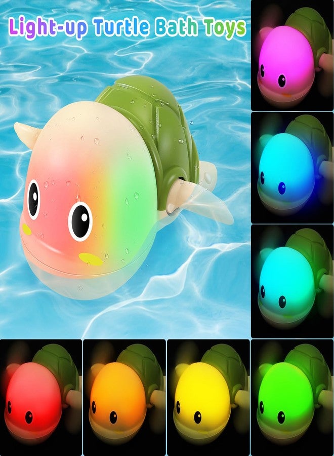 Gigilli Rechargeable Swimming Turtle Bath Toys, Baby Bath Toys for Kids Ages 1-3 2-4, Light Up Bathtub Pool Water Toys, Comes with Batteries, Toddlers Baby Shower Birthday Gifts - Image 3