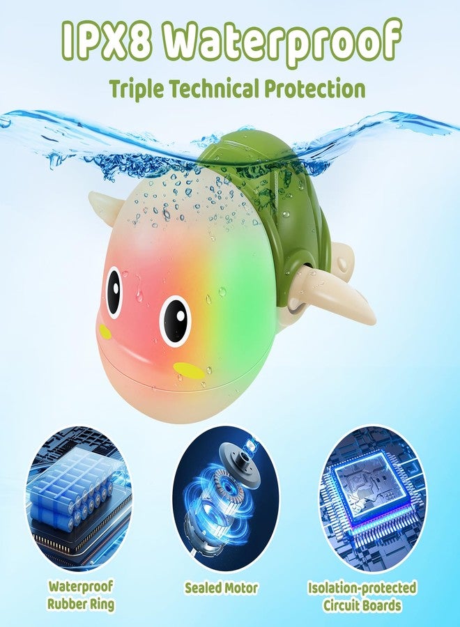 Gigilli Rechargeable Swimming Turtle Bath Toys, Baby Bath Toys for Kids Ages 1-3 2-4, Light Up Bathtub Pool Water Toys, Comes with Batteries, Toddlers Baby Shower Birthday Gifts - Image 4