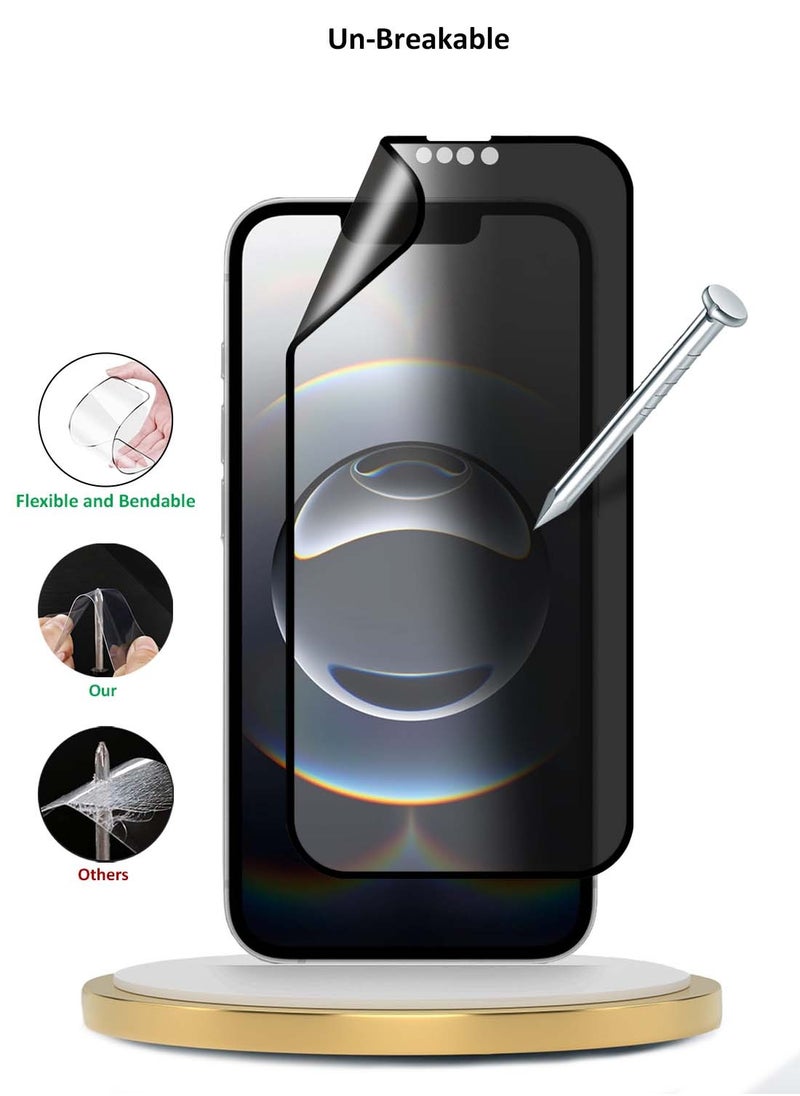 Wtech - Apple iPhone 16e 5G 2025 Premium Nano Ceramic Privacy Full Glue Full Cover Matte Flexible Screen Protector (MSCNMP) - Clear/Black - Image 1