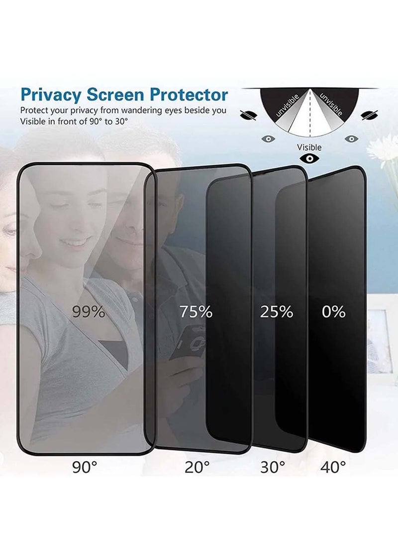 Wtech - Apple iPhone 16e 5G 2025 Premium Nano Ceramic Privacy Full Glue Full Cover Matte Flexible Screen Protector (MSCNMP) - Clear/Black - Image 1