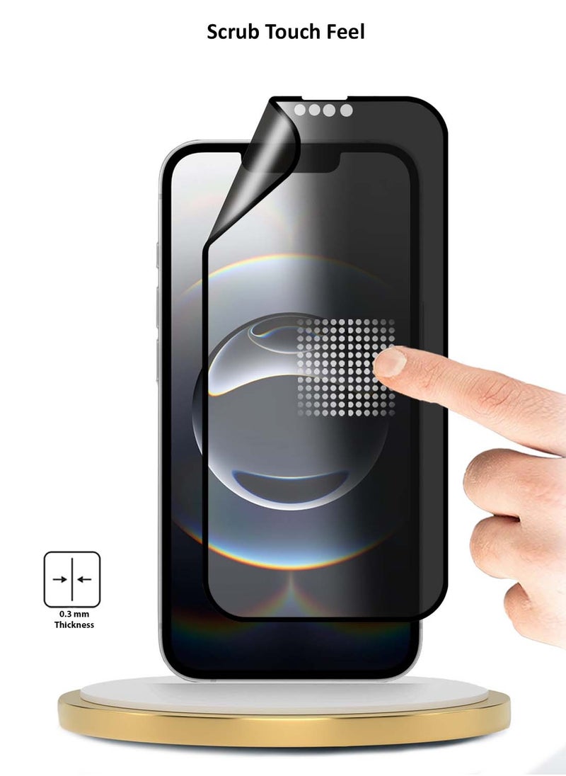 Wtech - Apple iPhone 16e 5G 2025 Premium Nano Ceramic Privacy Full Glue Full Cover Matte Flexible Screen Protector (MSCNMP) - Clear/Black - Image 1