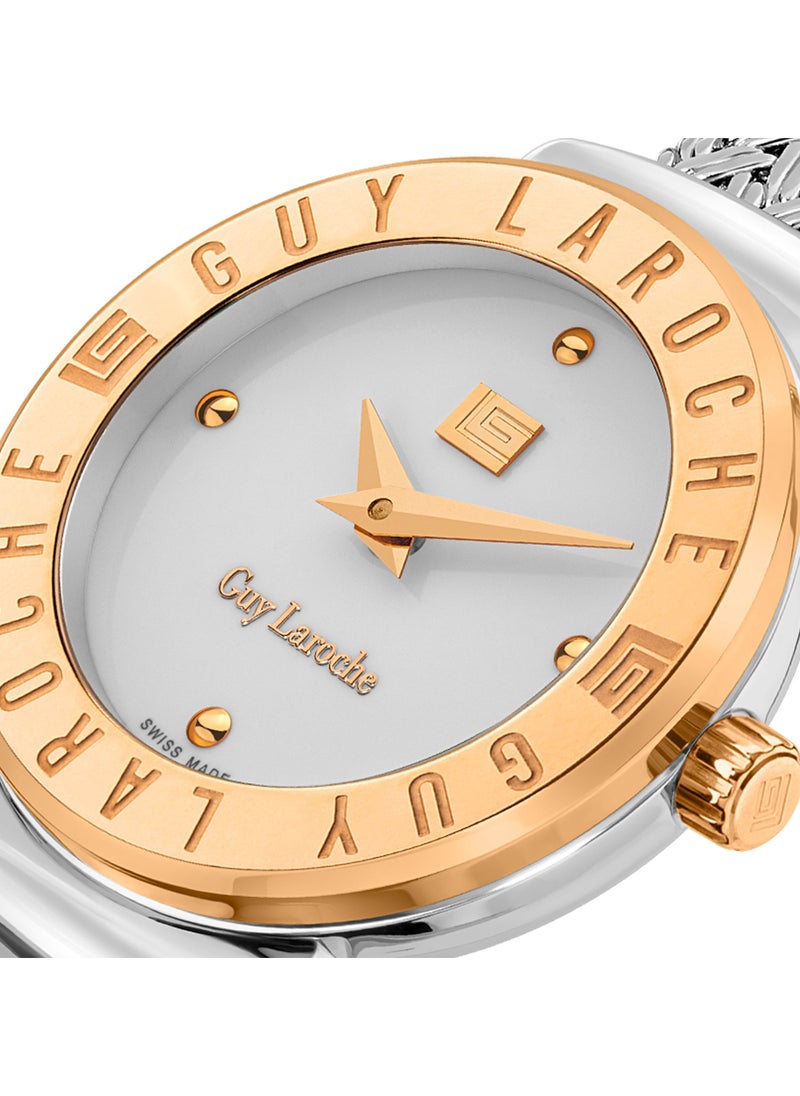 Guy Laroche Betty Women's 25mm Swiss Watch with Silver and Rose Gold Stainless Steel Bracelet  - Image 3