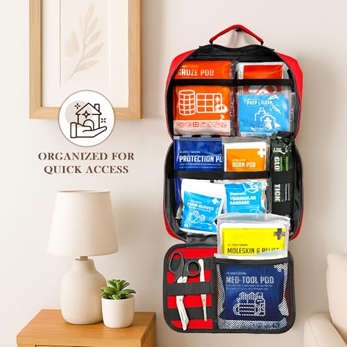 Everlit Care 380 Pcs First Aid Kit All-Purpose Medical Essential Kit for Cuts, Scrapes, Burns, Emergency Preparedness | for Home, Office, Car, Travel, Camping, Outdoor (Black) - Image 2