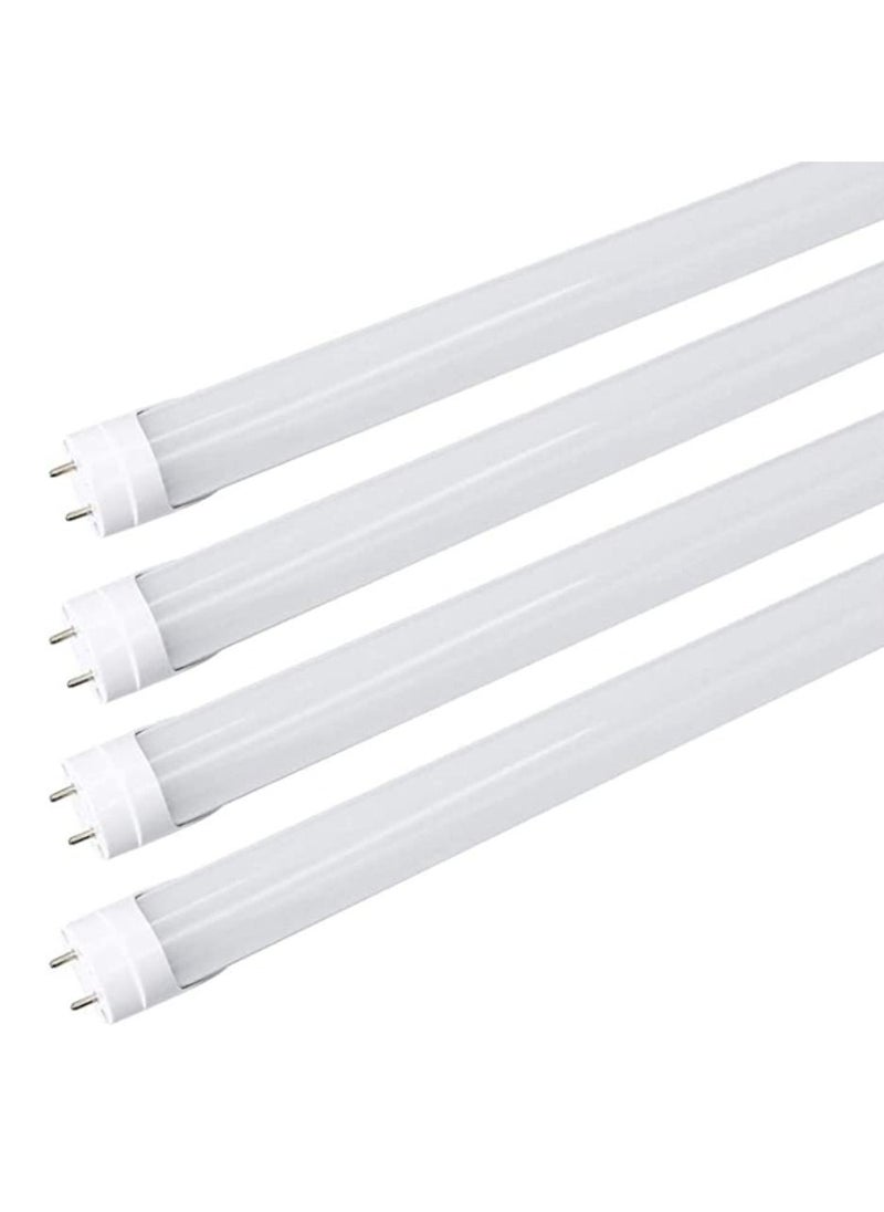 Yuwell Pack Of 4 LED Tube light T8 Rod 4FT Cool White Dual End Powered Ballast Bypass 1800Lumens 20W Frosted Cover AC85 265V 24W Fluorescent Equivalent  - Image 1
