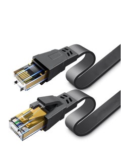 Cat8 Ethernet Cable, 30 Meters 40GBPS 2000Mhz Flat LAN Network Cable, High Speed Shielded Internet Network Patch Cord with Gold Plated RJ45 Connector for Modem, Router, Switch, PS5/PS4/PS3, Xbox