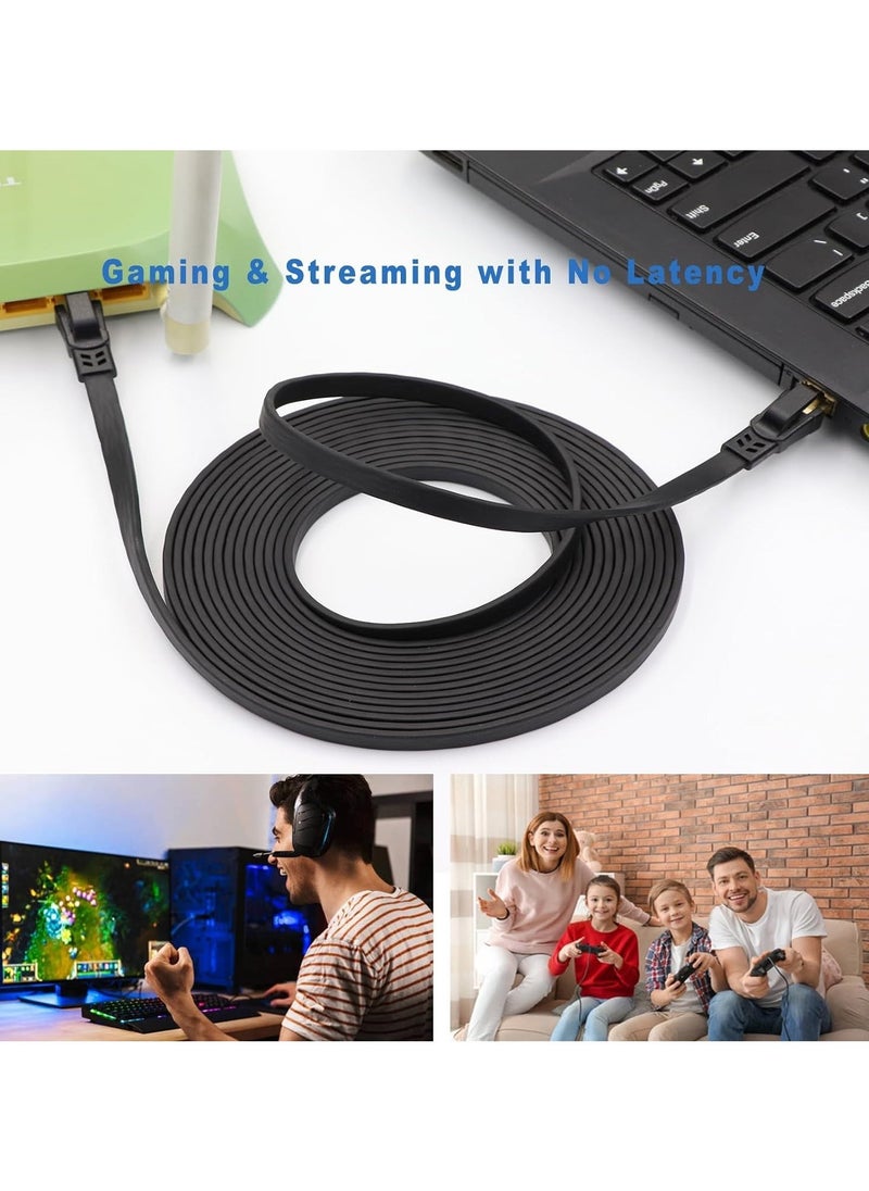 XICEN - Cat8 Ethernet Cable, 30 Meters 40GBPS 2000Mhz Flat LAN Network Cable, High Speed Shielded Internet Network Patch Cord with Gold Plated RJ45 Connector for Modem, Router, Switch, PS5/PS4/PS3, Xbox - Image 1