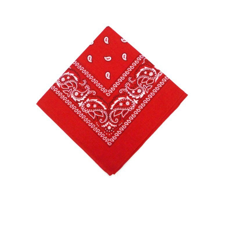 Cotton 74GSM Paisley Bandana HipHop Unisex Red (Cotton 90GSM) 