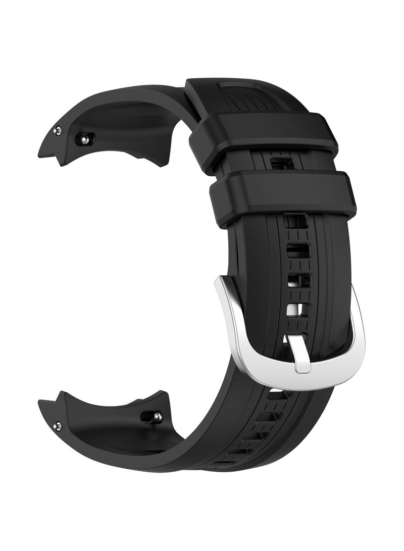 Compatible with Amazfit Balance Strap for Women and Men 22 Mm Quick Release Silicone Clasp Stainless Steel Replacement Strap for Amazfit Balance A2286 (Black) - Image 5