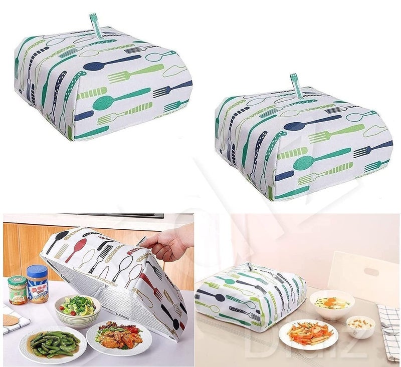 NHSK Enterprise NHSK Enterprise Foldable Food Cover Set - Large & Small, Transparent, Modern Plastic Rectangular Lids - Protects from Dust, Heat Loss & Insects  - Image 5