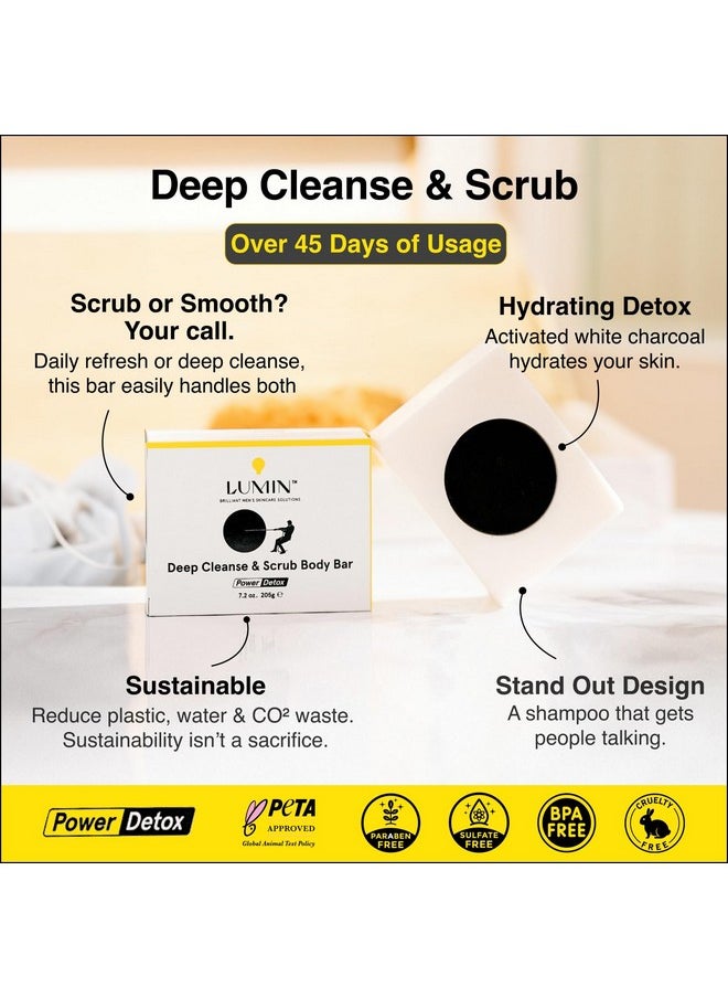 LUMIN - Men'S Charcoal Body Soap - Premium Quality Bar Soap For Men - Natural, Nourishing And Cleansing - Best Soap For Men With Activated Charcoal - Ideal For All Skin Types - Image 1