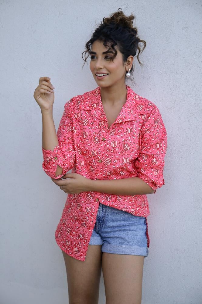 Label Flavia قميص كاجوال وردي للنساء - Image 1