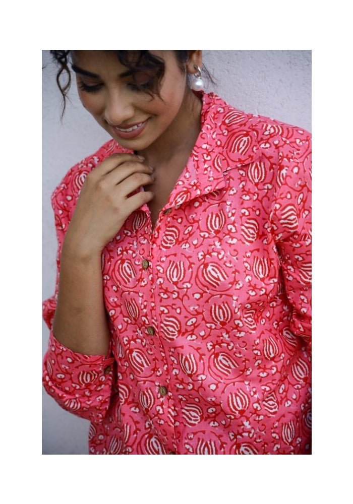 Label Flavia قميص كاجوال وردي للنساء - Image 2