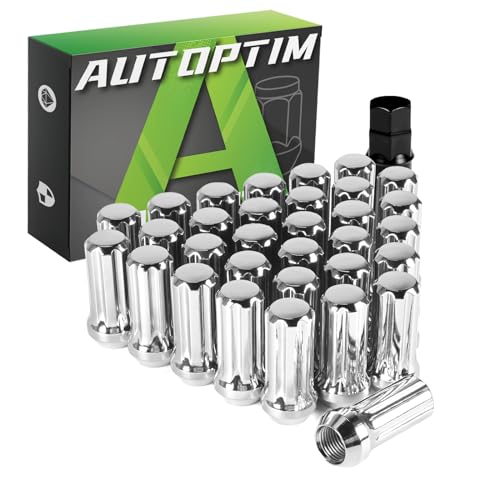 AUTOPTIM 91618 32PCS Lug Nuts Replacement for 20022010 Dodge Ram 1500 19942011 Ram 25003500 Aftermarket 916 x 18 Wheel Closed End Lug Nuts Chrome 3419mm Hex 250mm Tall Tire Nuts