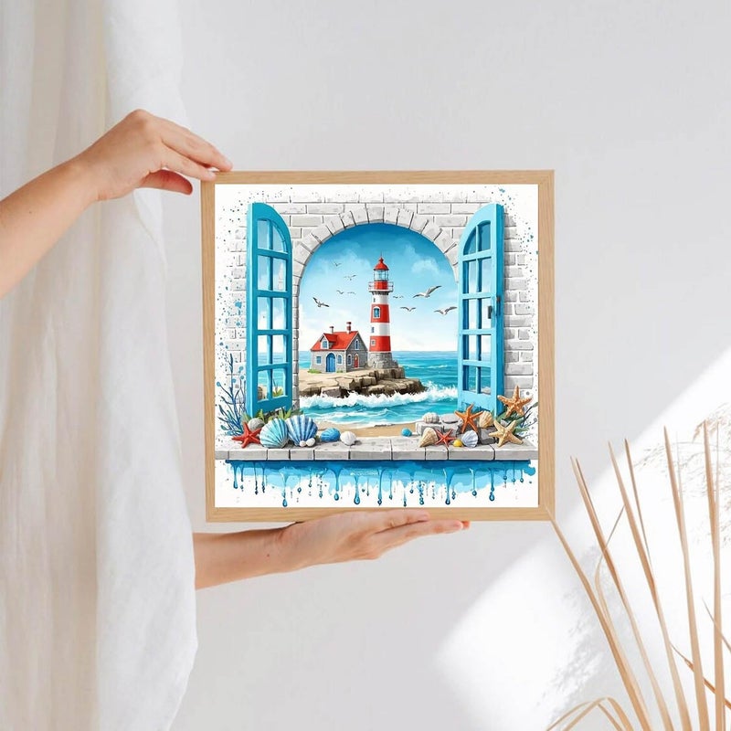 Legrace Lighthouse Diamond Art Painting Kits for Adults - Full Drill Diamond Dots Paintings for Beginners, Round 5D Paint with Diamonds Pictures Gem Art Painting Kits DIY Adult Crafts Kits 14x14inch - Image 4