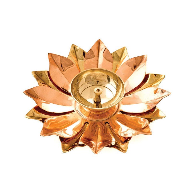 SVS ONLINE SVS ONLINE Diya for Puja Home Decoration Item Gift Lotus Brass Diyas Oil Lamp Diwali Gifts Akhand Diya Deepak Arti Poojan Temple 