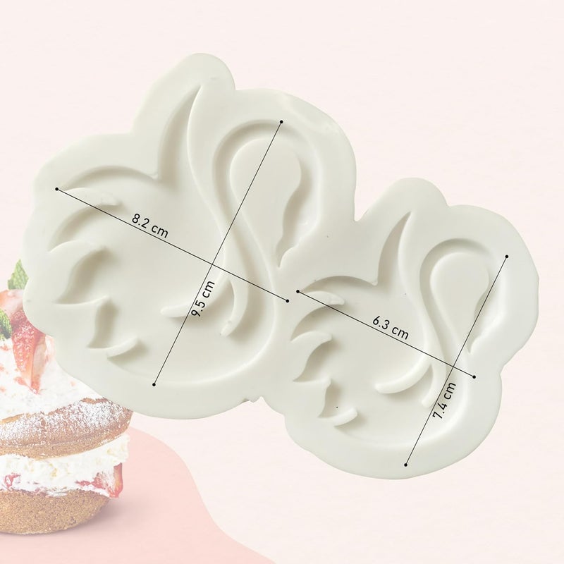 MoldBerry Garnising Mold Making swan Shape Silicone Garnish Mold Chocolate Mould Candy Crayons Fondant Resin Cake Decoration Tools for DIY Dessert Decoration Garnish Pack of 1 - Image 2
