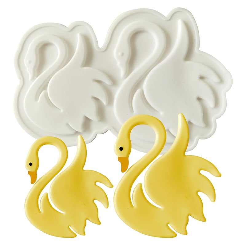 MoldBerry Garnising Mold Making swan Shape Silicone Garnish Mold Chocolate Mould Candy Crayons Fondant Resin Cake Decoration Tools for DIY Dessert Decoration Garnish Pack of 1 - Image 1