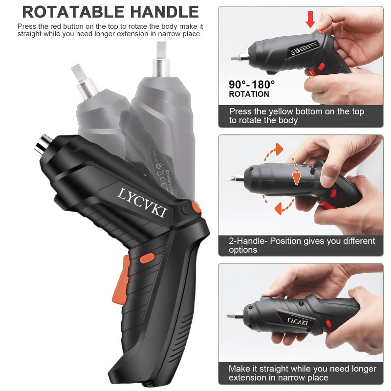 14 Pcs Electric Screwdriver Set Mini Folding Cordless Drill Rotatable Hand Drill USB Rechargeable Power Tool Kit Multipurpose Home Repair Tool - Image 5