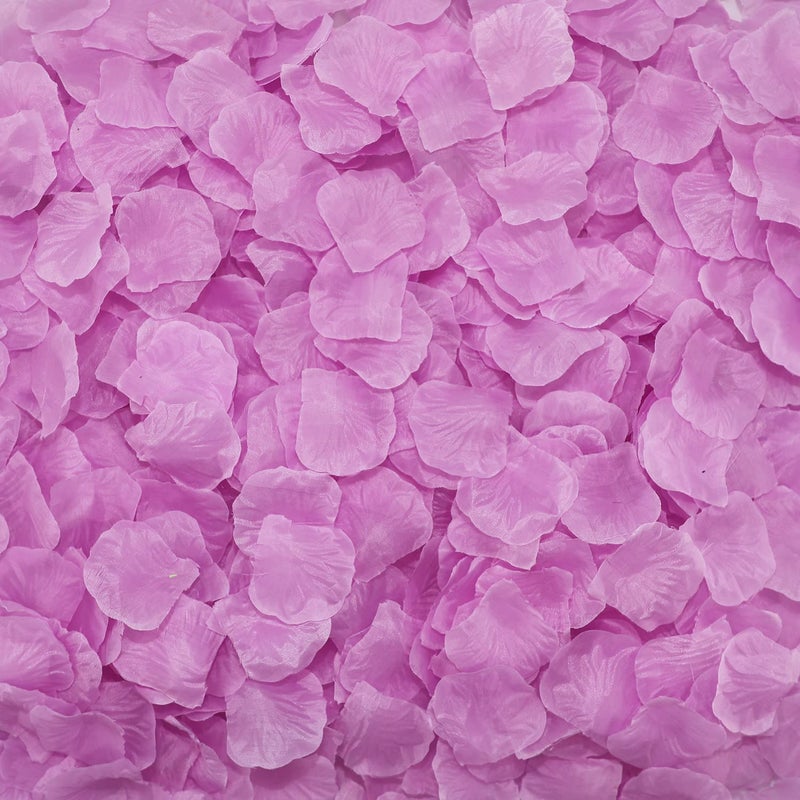 CODE FLORIST 1500 PCS Silk Rose Petals for Valentine's Day Fake Rose Petals for Romantic Night Wedding Proposal Anniversary Flower Decorations(Separated Scented Baby Purple) - Image 1
