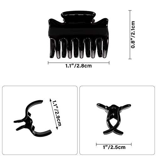 YOHAMA 12 pcs Small Hair Claw Clips 1 inch Durable Mini Jaw Clip Claw for Kids and Adult Multifunction Non-slip Hair Clips Black and Brown Colors Fixed Bangs Decoration Hairstyle. - Image 2