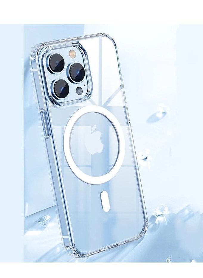 Houmt - iPhone 14 Pro Magsafe Case 6.1 Inch Slim Thin Magnetic Case Yellowing-Resistant Shock Absorption Anti-Scratch and Anti-Drop Hard Back Crystal Case Compatible with iPhone 14 Pro Case - Image 1