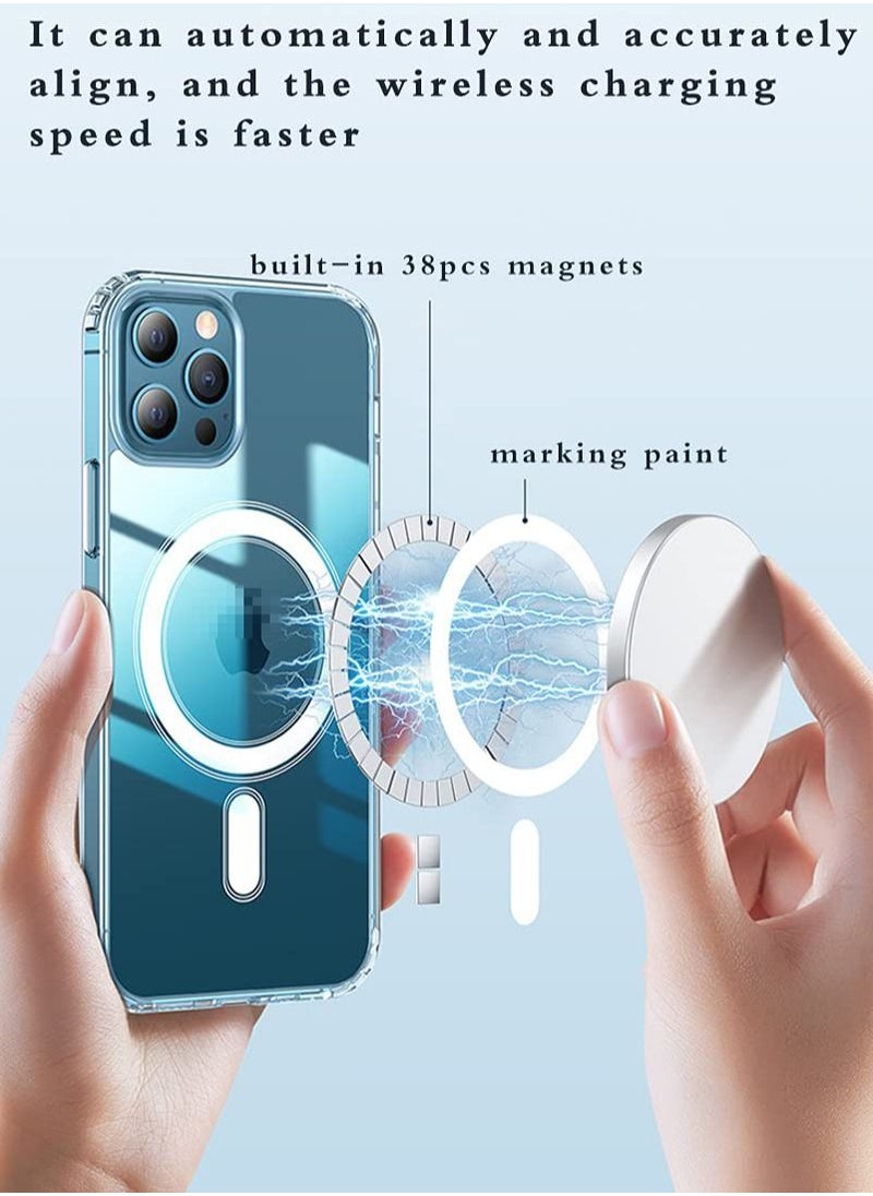 Houmt - iPhone 14 Pro Magsafe Case 6.1 Inch Slim Thin Magnetic Case Yellowing-Resistant Shock Absorption Anti-Scratch and Anti-Drop Hard Back Crystal Case Compatible with iPhone 14 Pro Case - Image 1