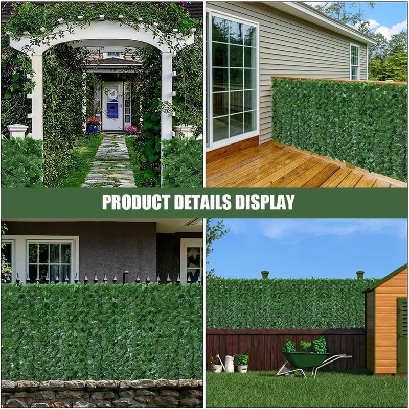 TIDTALEO Artificial Green Plant Fence Panel Simulated Leaves, 0.5m X Faux Trellis Screening for Garden and Balcony Decoration, Lifelike Imitated Plant Wall Privacy Screen - Image 4