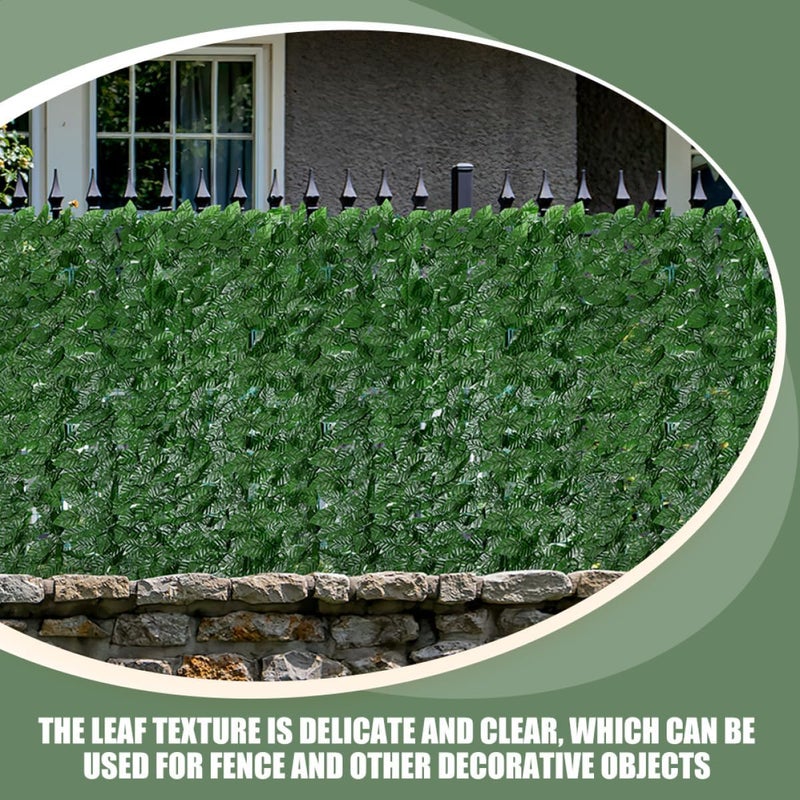 TIDTALEO Artificial Green Plant Fence Panel Simulated Leaves, 0.5m X Faux Trellis Screening for Garden and Balcony Decoration, Lifelike Imitated Plant Wall Privacy Screen - Image 3
