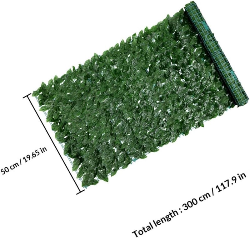 TIDTALEO Artificial Green Plant Fence Panel Simulated Leaves, 0.5m X Faux Trellis Screening for Garden and Balcony Decoration, Lifelike Imitated Plant Wall Privacy Screen - Image 2