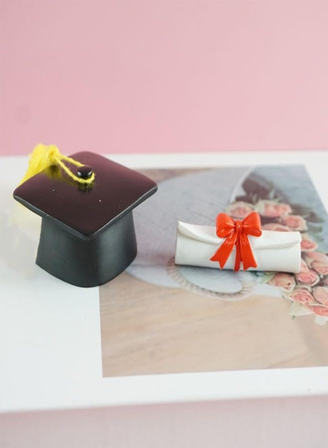NAMOARLY 3pcs Mini Scroll Model Senior Year Adornment Cake Graduate Decor Graduation Certificate Model Resin Figurine Decor Certificate Scroll Ornament Micro Landscape Ornament Resin Craft, 5.5X1.5X1CM - Image 3