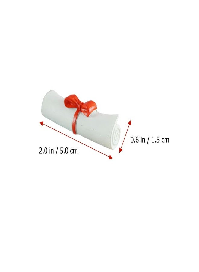NAMOARLY 3pcs Mini Scroll Model Senior Year Adornment Cake Graduate Decor Graduation Certificate Model Resin Figurine Decor Certificate Scroll Ornament Micro Landscape Ornament Resin Craft, 5.5X1.5X1CM - Image 2