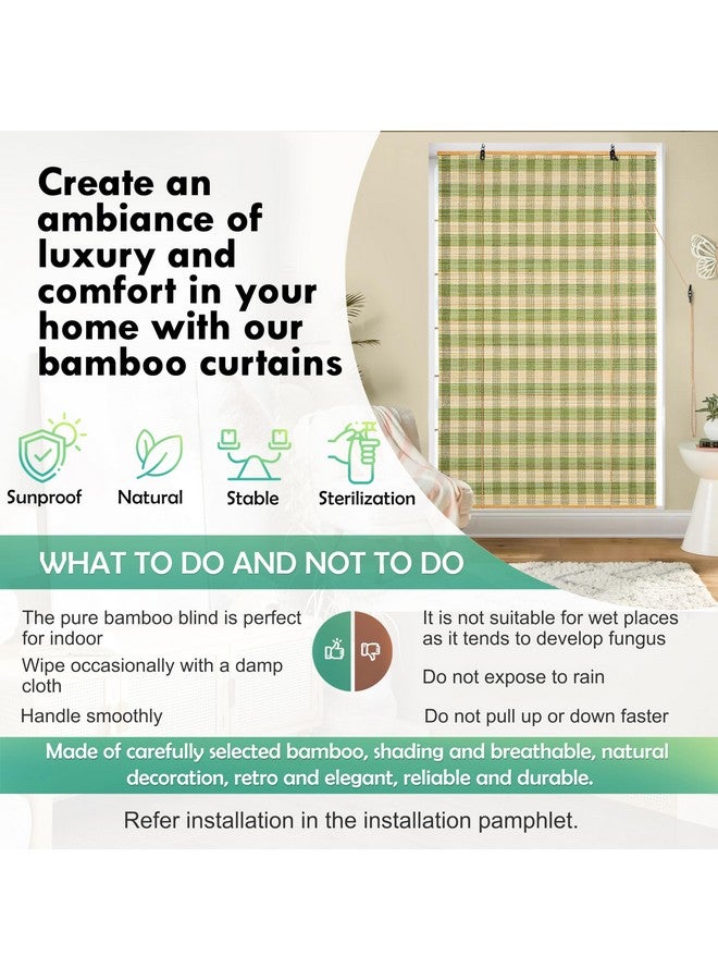 ABOUT SPACE Bamboo Curtains - W 3 ft x H 6 ft - Rope Mechanism Roll Up Down Bamboo Shade for Sunlight, Dust Protection Window Chick Blinds for Balcony, Restaurant, Hotel, Dhaba, Resort - Image 4