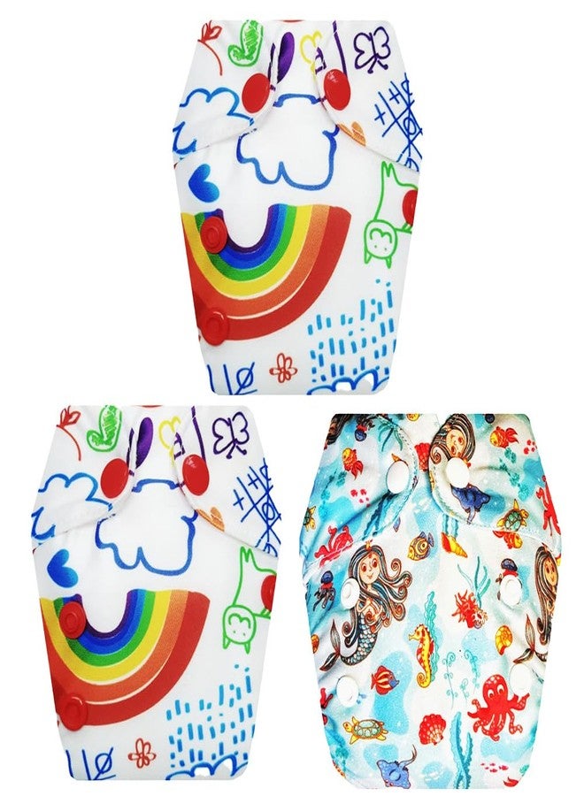 Dumbledo Premium Newborn Cloth Diaper with Integrated Soaker (Pack of 3) | Snug Fit | 6-Layer Absorbent Pad | Travel Friendly | All-Day Wear | 0 - 4 Months | Unisex Baby - Image 1
