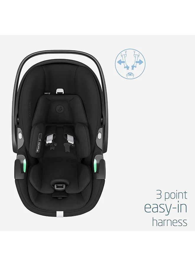 ماكسي كوزي Pebble 360 Pro Infant Car Seat, 360 Swivel, G-CELL Side Impact Protection, 0 - 15 Months, Essential Black