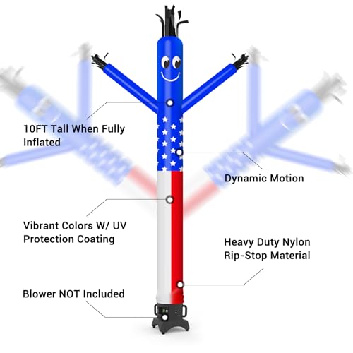 MOUNTO 20ft 18inch Fly Puppet Dancer Tube Man Fly Guy Puppet Dancer (US-Flag) - Image 3