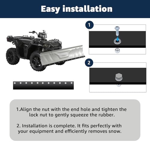 MONDGE Universal 72" x 6"x 1/4" Snow Plow Blade Flap Compatible with Kolpin & Polaris ATV UTV, Rubber Deflector Edge for 48"-72" Blades, Fits Side-by-Sides, 4-Wheelers, and Snowplow Attachments - Image 4
