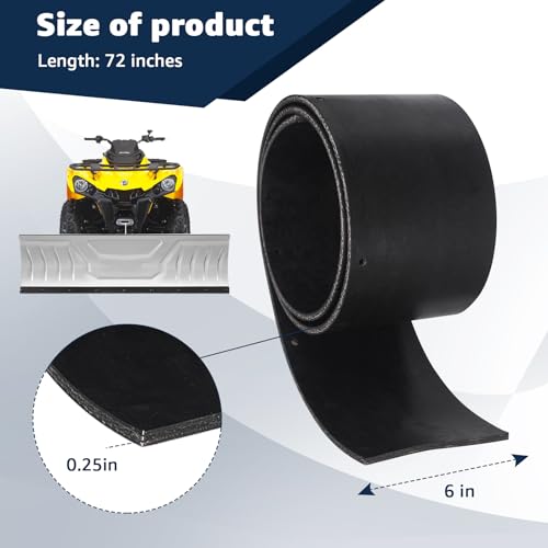 MONDGE Universal 72" x 6"x 1/4" Snow Plow Blade Flap Compatible with Kolpin & Polaris ATV UTV, Rubber Deflector Edge for 48"-72" Blades, Fits Side-by-Sides, 4-Wheelers, and Snowplow Attachments - Image 2