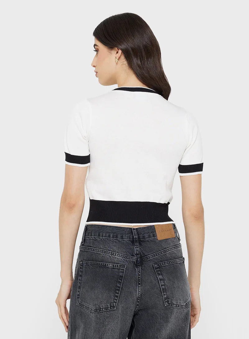 جينجر كارديجان كلاسيكي أحادي اللون بلمسات ذهبية