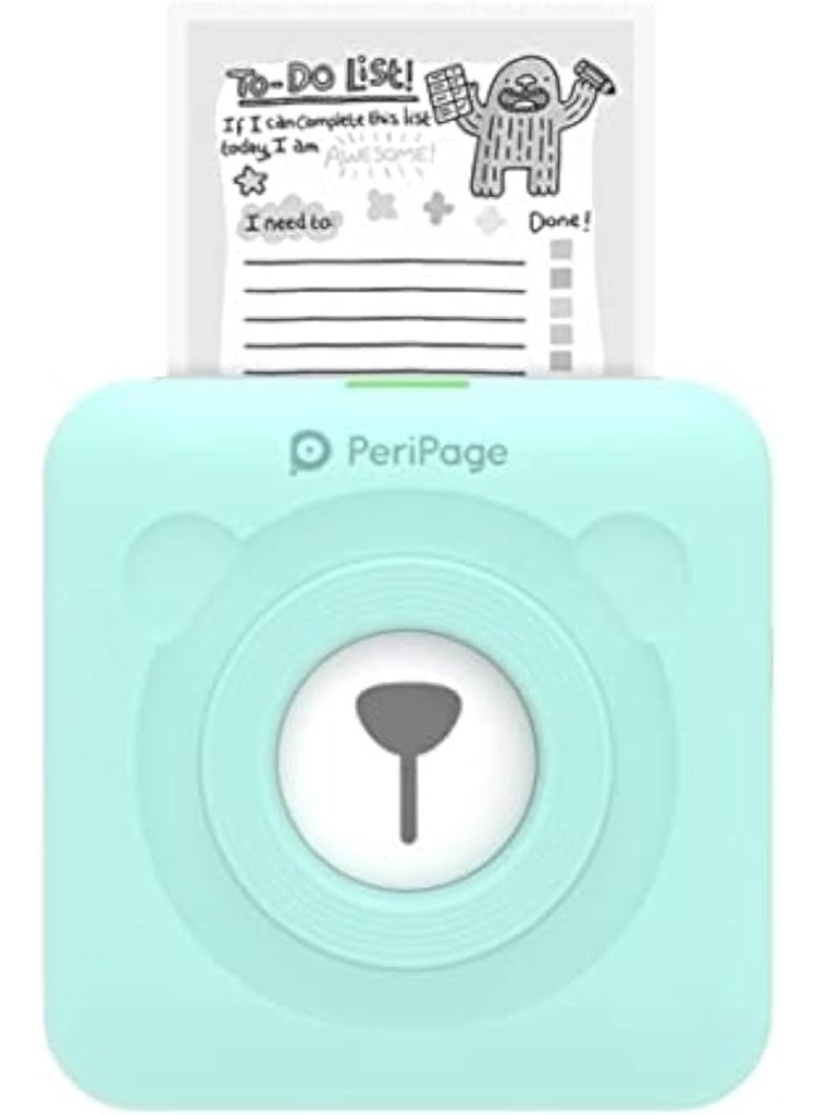 PeriPage A6 203dpi Sticker Printer - Mini Thermal Printer, A6 Sticker Maker Machine, Portable Bluetooth Pocket Phone Printer for Anatomy Flashcards, Journal, Notes, Kids Gift, Receipts, Green - Image 1