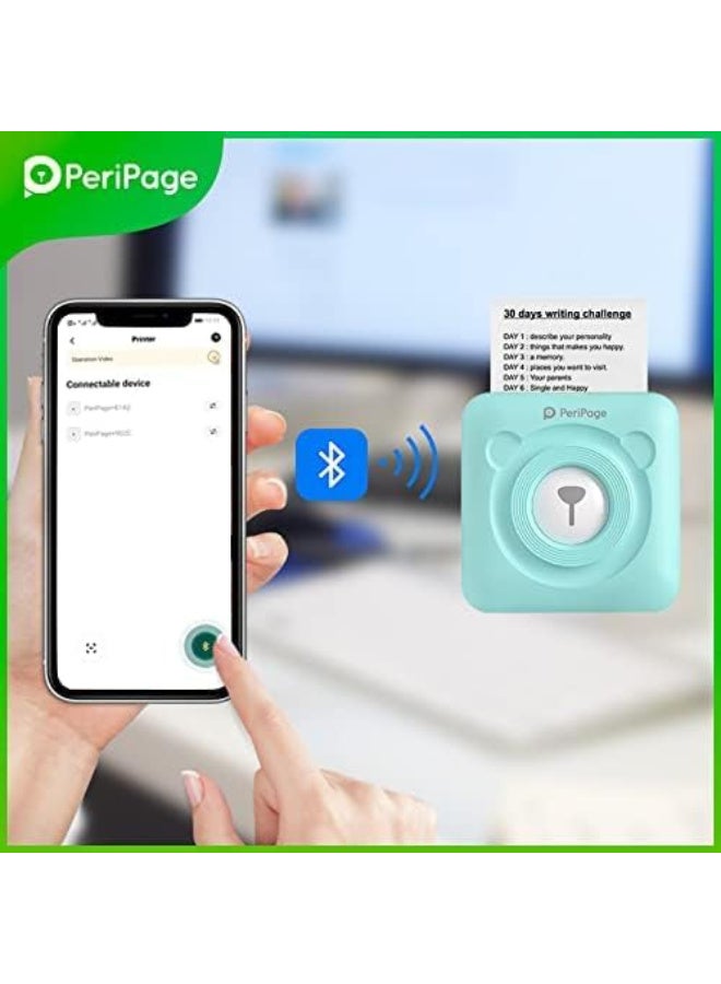 PeriPage A6 203dpi Sticker Printer - Mini Thermal Printer, A6 Sticker Maker Machine, Portable Bluetooth Pocket Phone Printer for Anatomy Flashcards, Journal, Notes, Kids Gift, Receipts, Green - Image 4