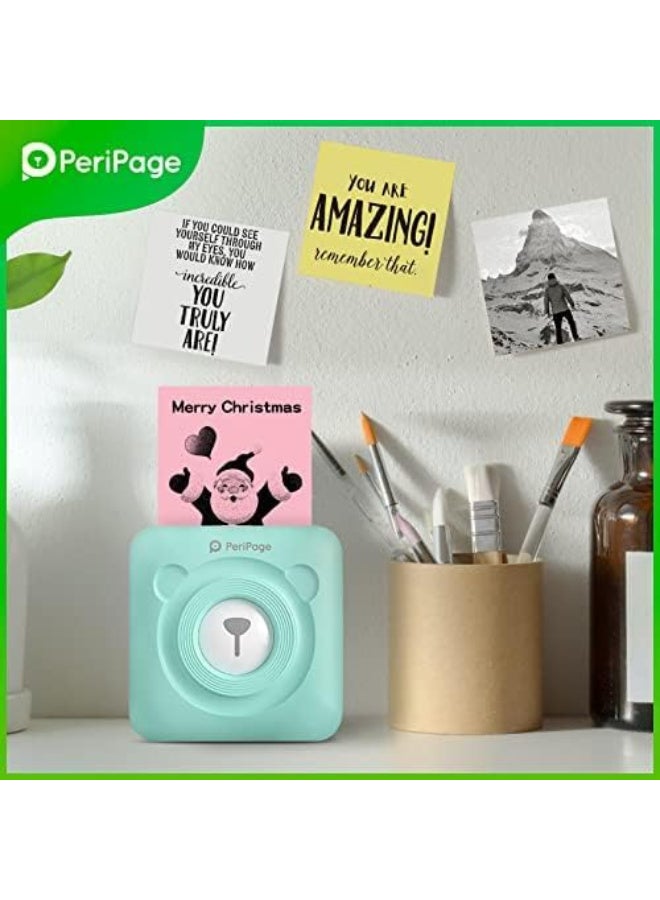 PeriPage A6 203dpi Sticker Printer - Mini Thermal Printer, A6 Sticker Maker Machine, Portable Bluetooth Pocket Phone Printer for Anatomy Flashcards, Journal, Notes, Kids Gift, Receipts, Green - Image 3