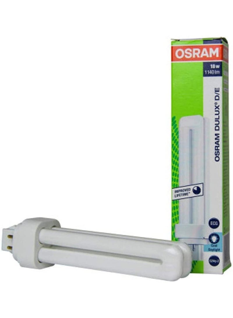 OSRAM 18W DULUX-DE COOL DAYLIGHT Compact Fluorescent lamp Bulb G24q-2 4PIN - Pack of 10 - Image 3