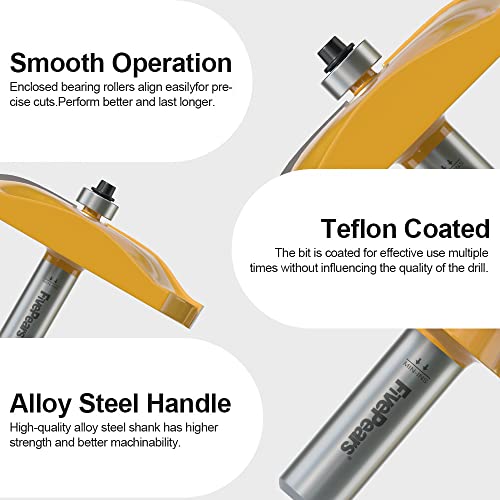 Fivepears Ogee Raised Panel Router Bit 1/2 Inch Shank for Making Cabinet Door, 3-1/2-Inch Diameter, Used in Combination with Rail and Stile Router Bit - Image 4