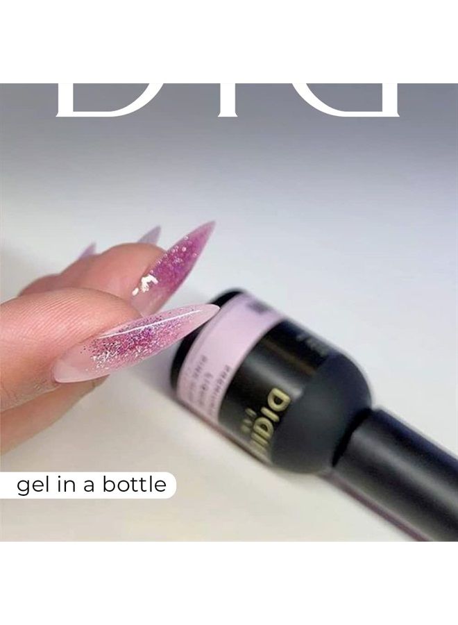Didier Lab - Premium Gel Liquid Pink Glass - Builder Gel in a Bottle - Nail Extension for up to 5mm - Viscous - Easy Application - Suitable for Beginners - For UV Lamp – French Manicure – Pink Colour - Image 1