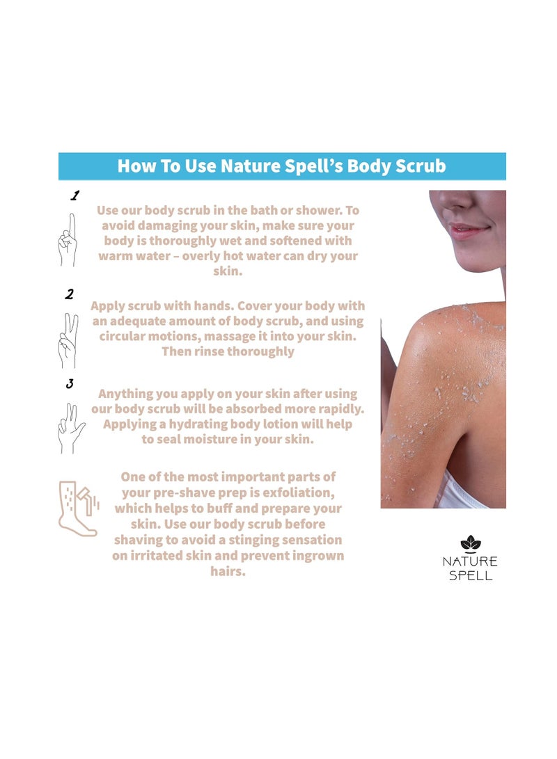 نايتشر سبيل مقشر الجسم من Nature Spell بحمض الهيالورونيك وصابون الأفريقي الأسود 300 مل - ينظف ويرطب البشرة - Image 5