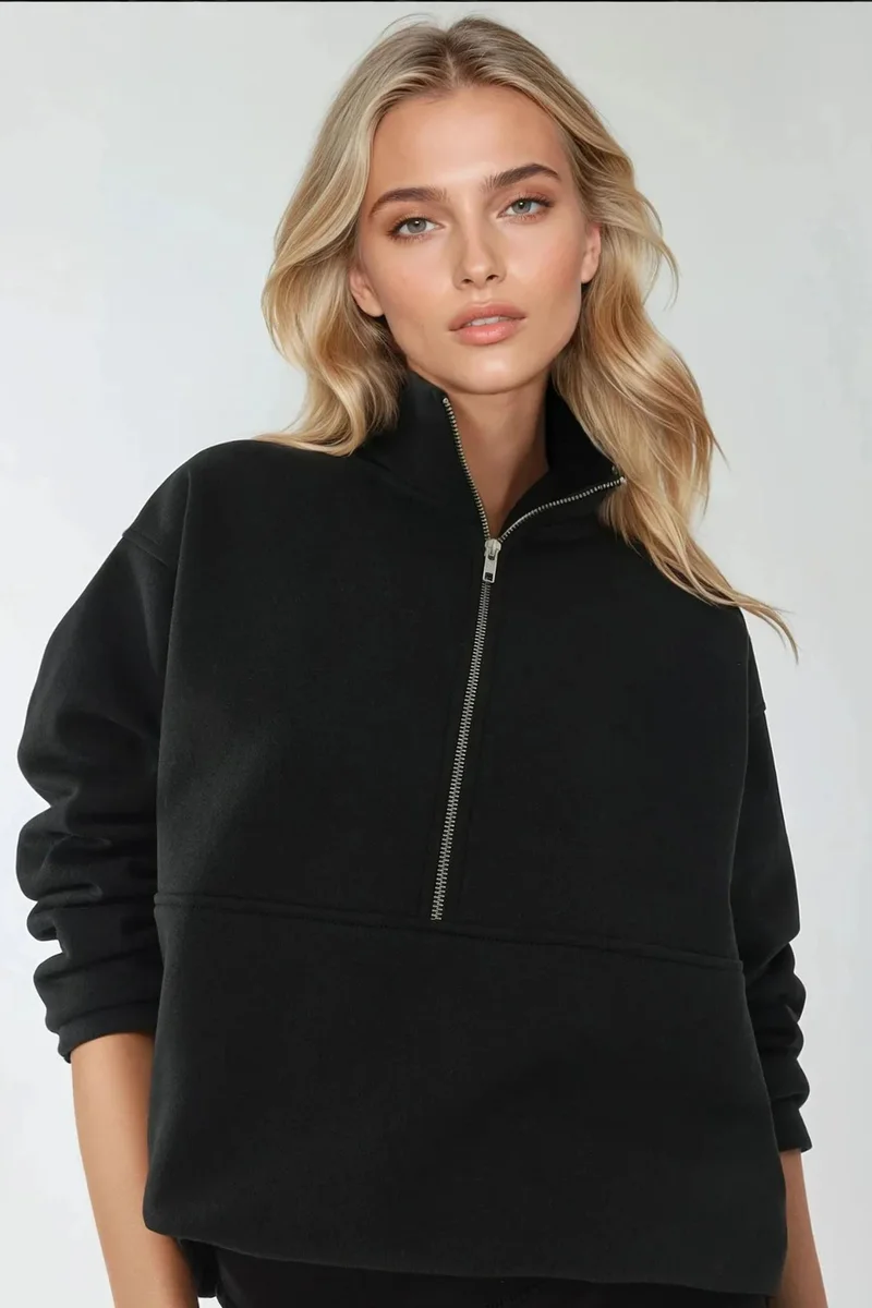 Hiccup Relaxed Fit Long Sleeve Zipper Sweatshirt